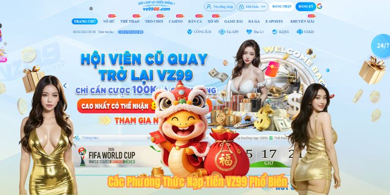 Các Phương Thức Nạp Tiền VZ99 Phổ Biến